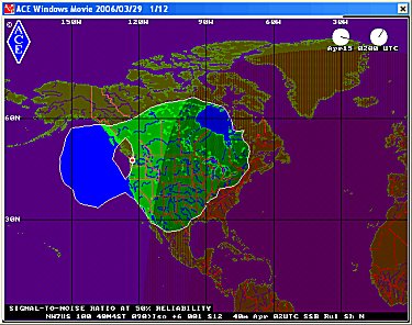 Fig. 14 - NW7US 40-m coverage with 2-stack yagi array